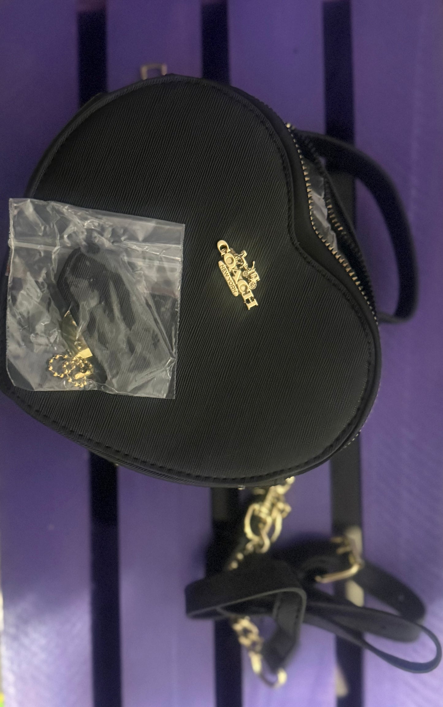🖤 Bolso Coach Negro Corazón