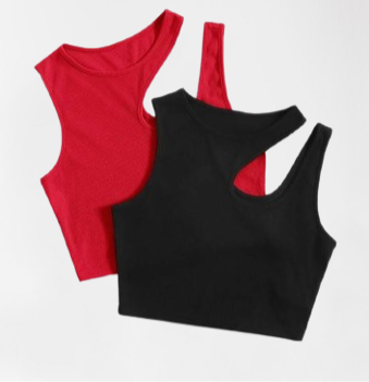 Top Rojo con Corte Asimétrico