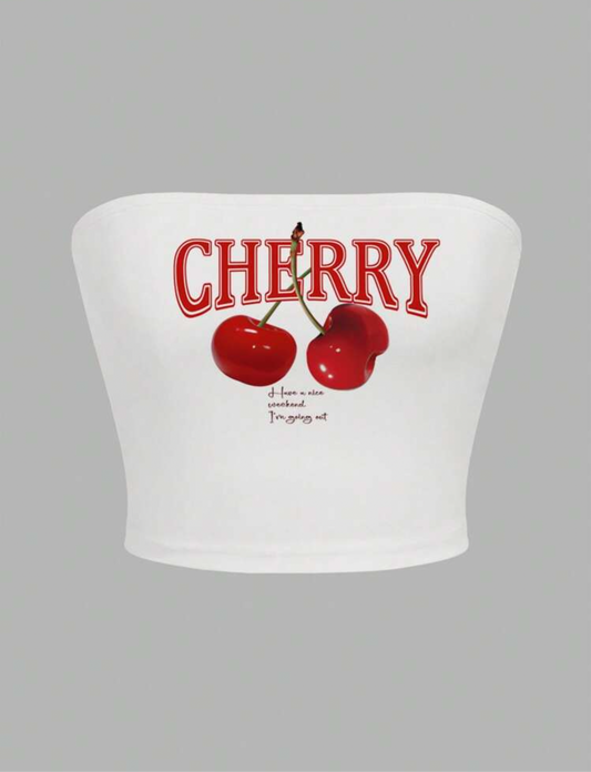 Cherry Mood – Bandeau Crop Top
