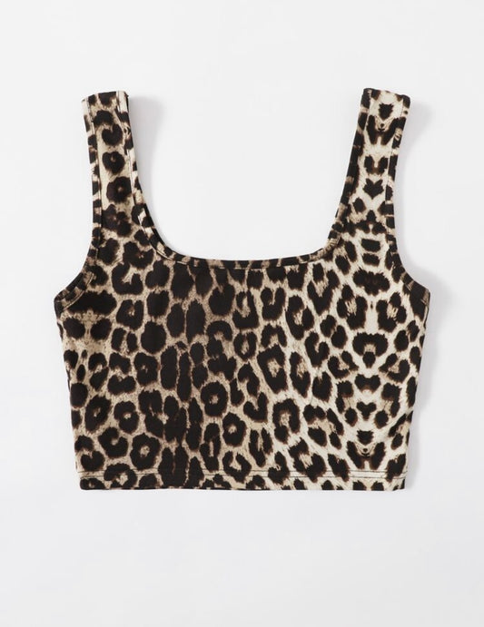 Top Corto Estampado Leopardo