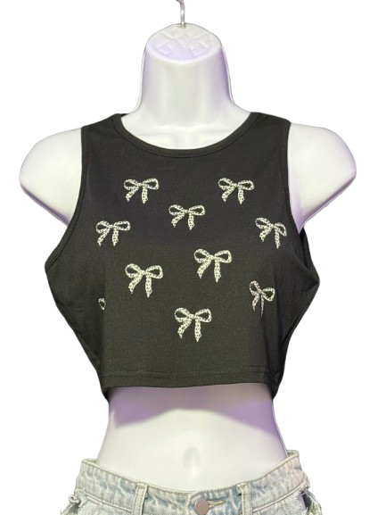 Top Negro con Lazos